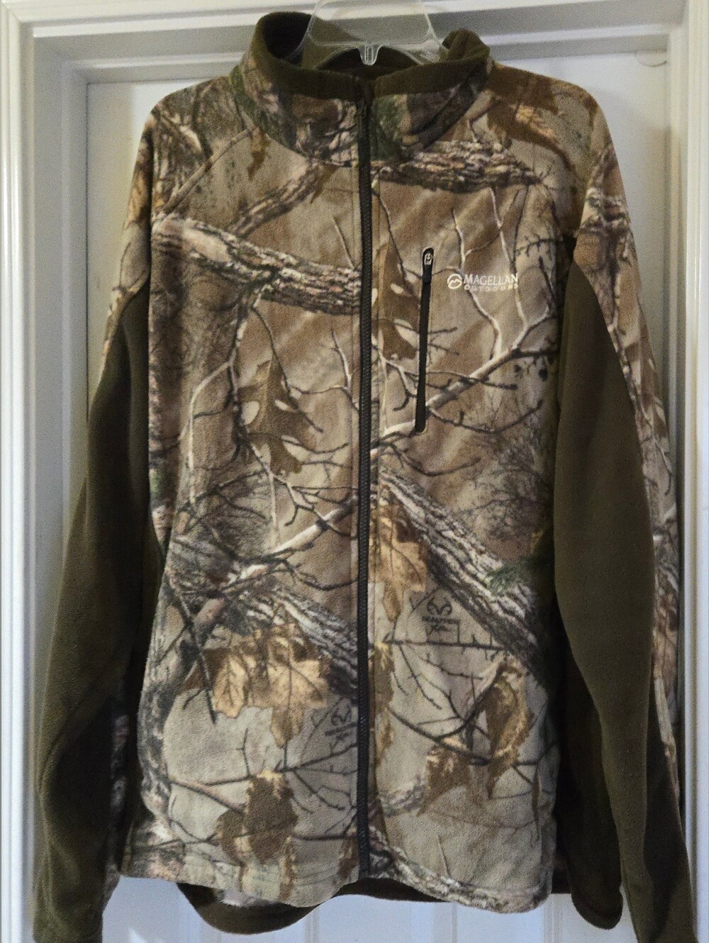 Magellan Outdoors Men's Realtree Camo Fleece Full Zip Jacket - Olive/Brown XXL
